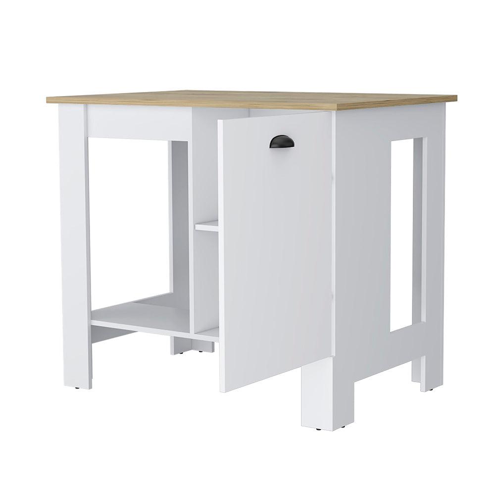 Lander Kitchen Island with Single Door and Lower Open Shelf. Picture 5