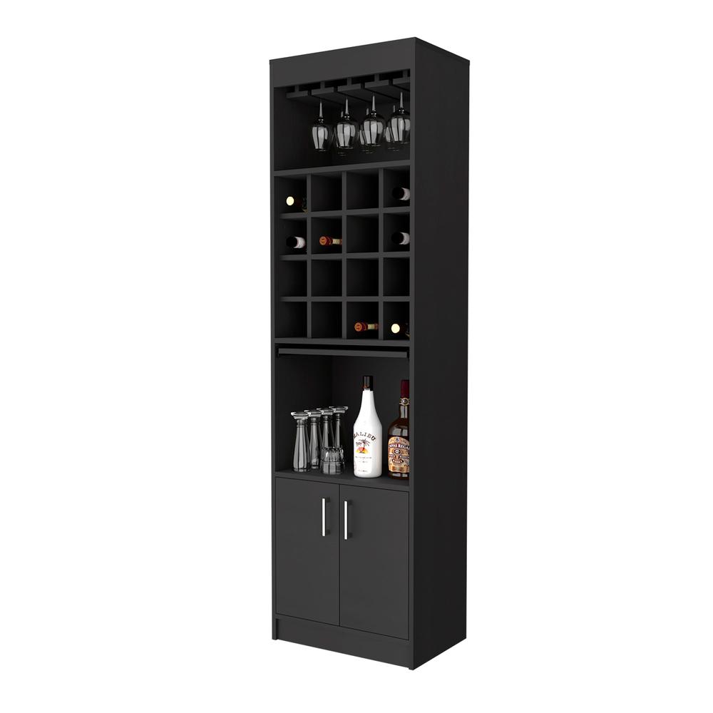 Myers  Bar Cabinet, Two Shelves, Double Door Cabinet, Six Built-in Wine Rack. Picture 6