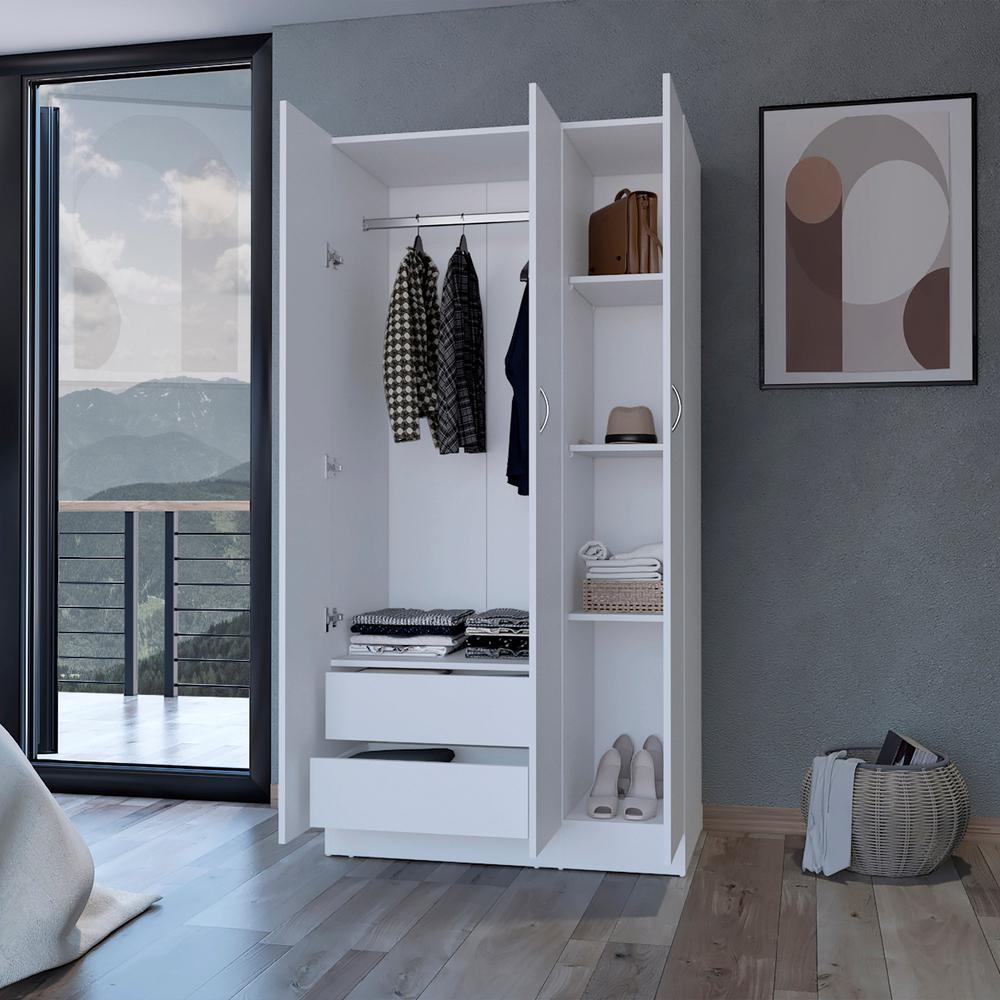 Casper Wardrobe with 2-Drawers, Hanging Rod and 3-Doors. Picture 3