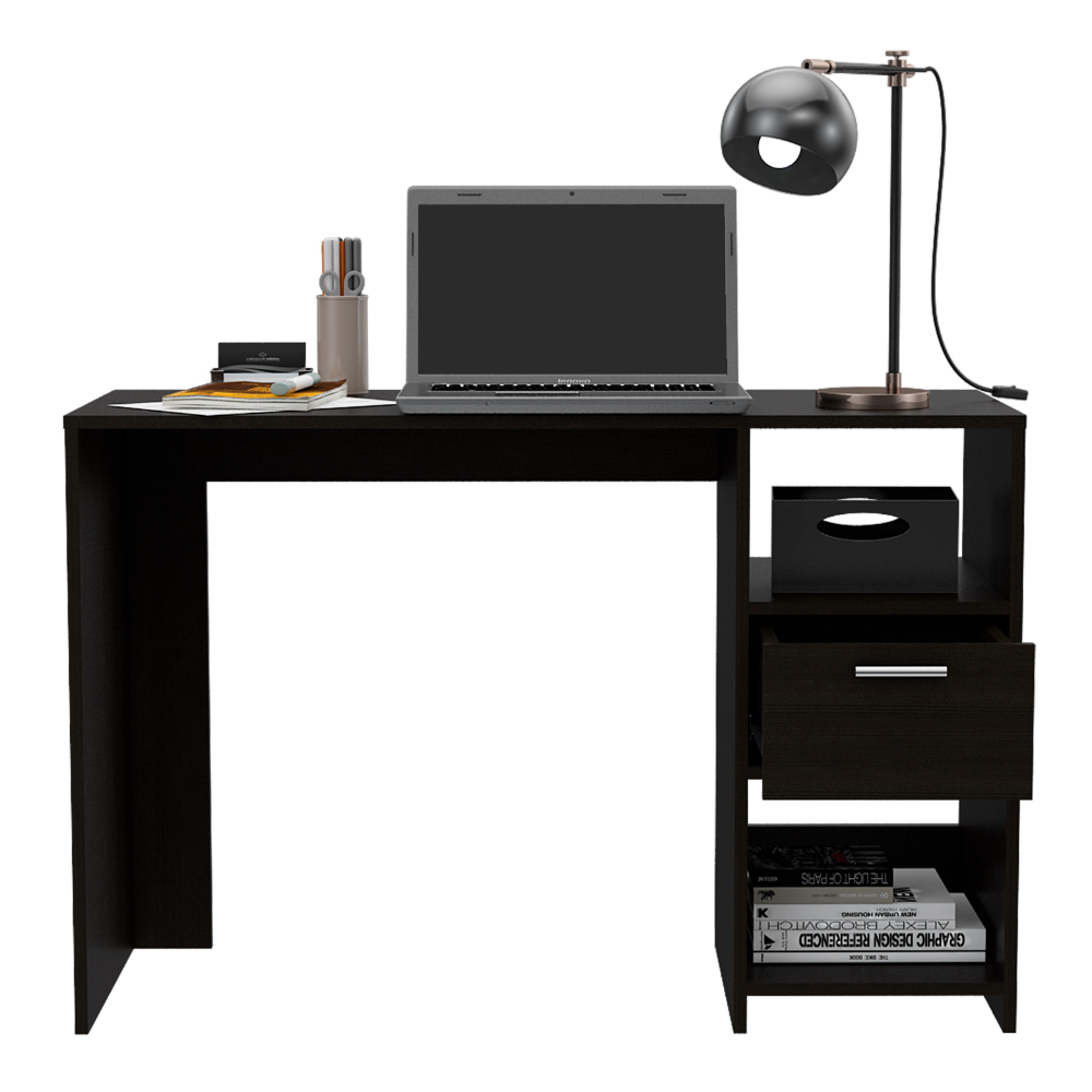 Arlington Computer Desk with 2-Open Storage Shelves and Drawer with Handle. Picture 6