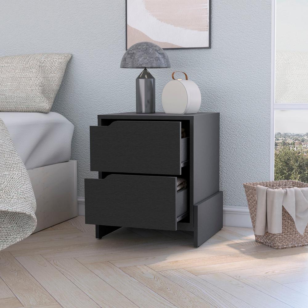 Lovell Nightstand with Sturdy Base and 2-Drawers. Picture 3