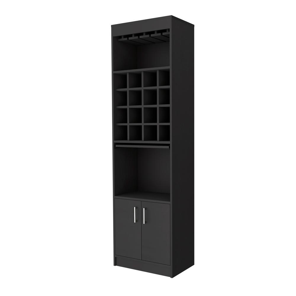 Myers  Bar Cabinet, Two Shelves, Double Door Cabinet, Six Built-in Wine Rack. Picture 1