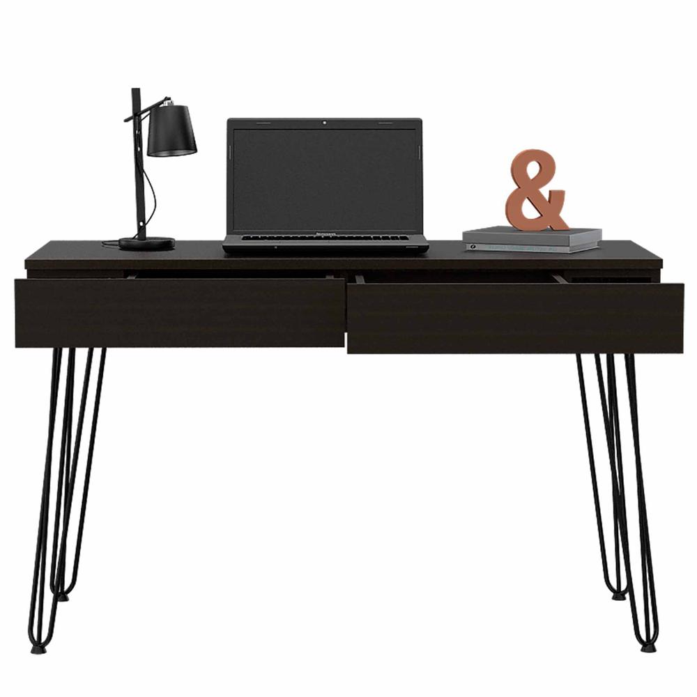 Oakland Writing Desk with Two Drawers and Hairpin Legs. Picture 6