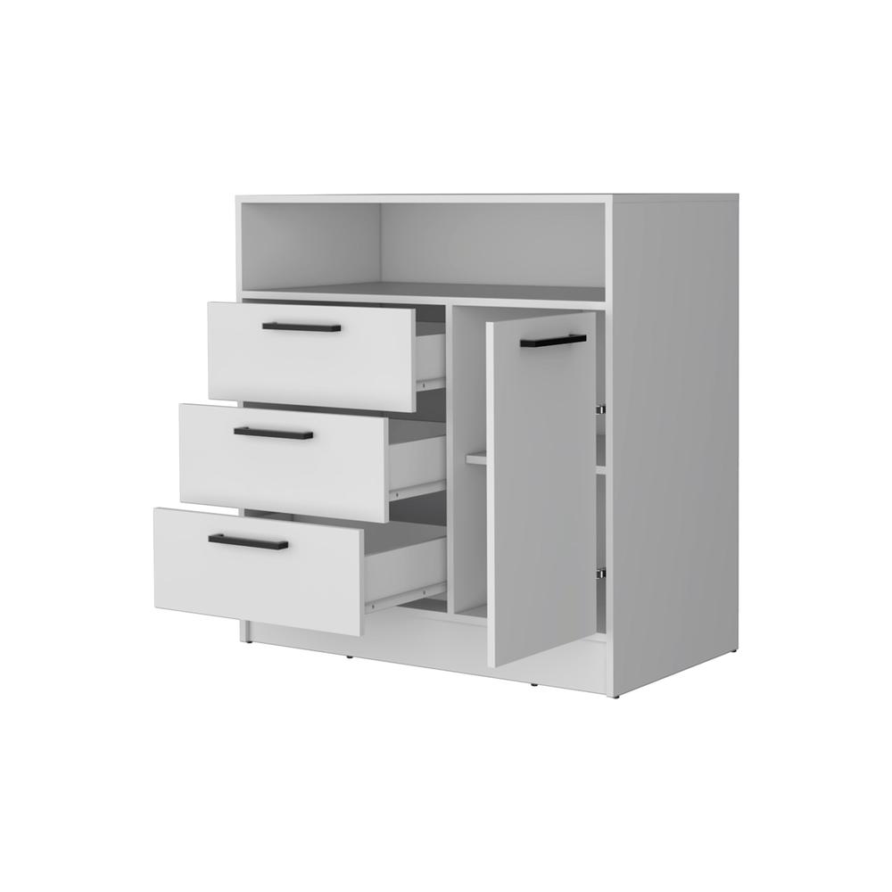 Cresco 3 Drawer Dresser with Door Cabinet and Open Storage Shelf. Picture 5