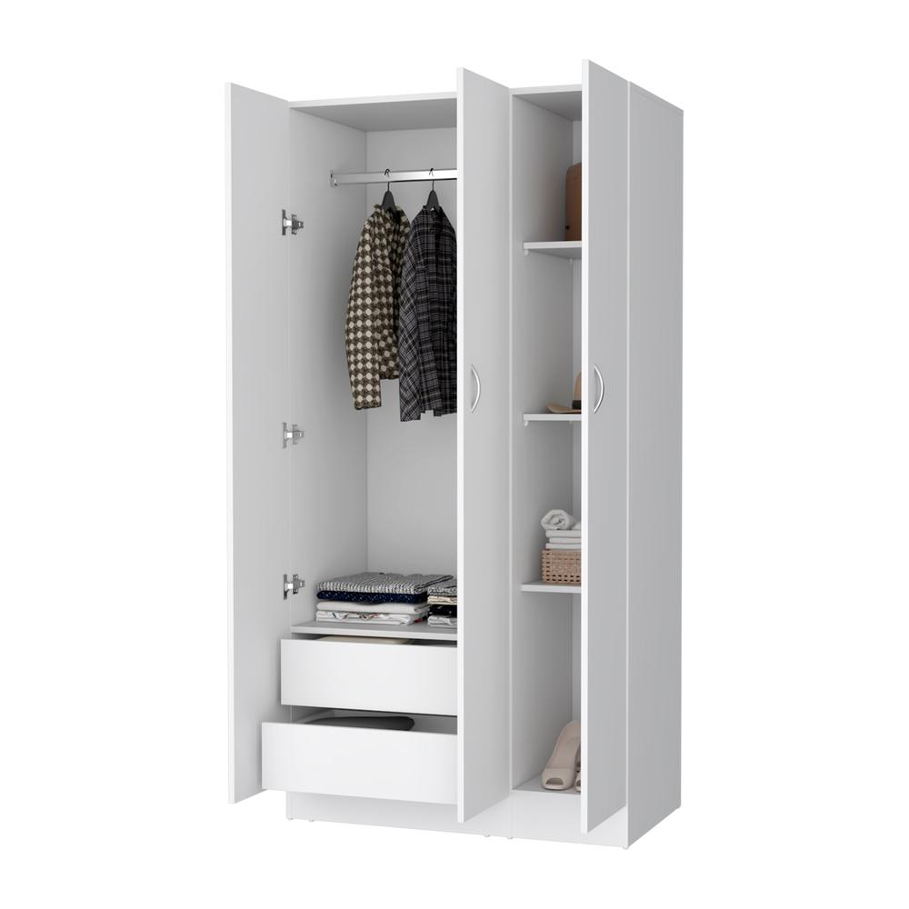 Casper Wardrobe with 2-Drawers, Hanging Rod and 3-Doors. Picture 6