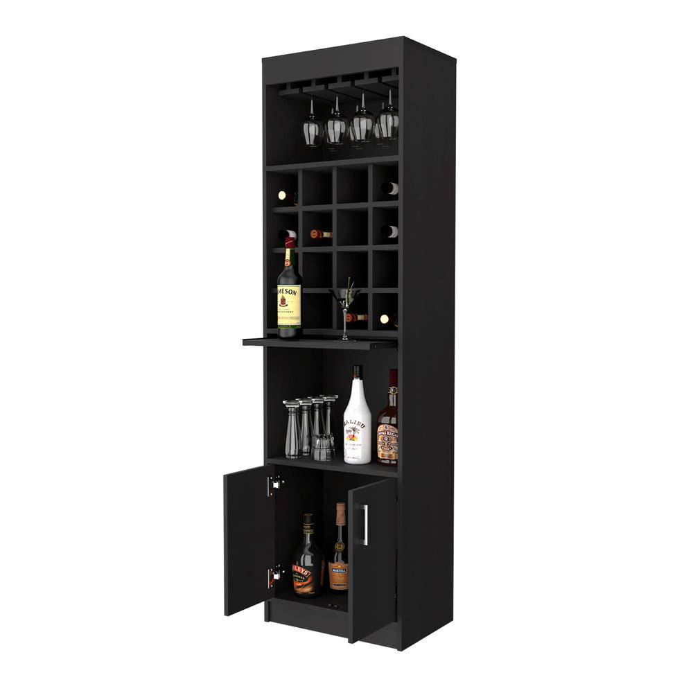 Myers  Bar Cabinet, Two Shelves, Double Door Cabinet, Six Built-in Wine Rack. Picture 3