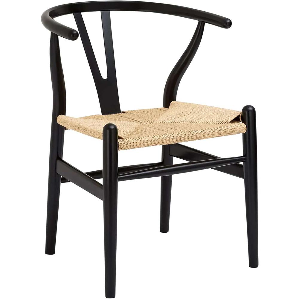 Wishbone Wood Chair Black - Set of 2. Picture 1