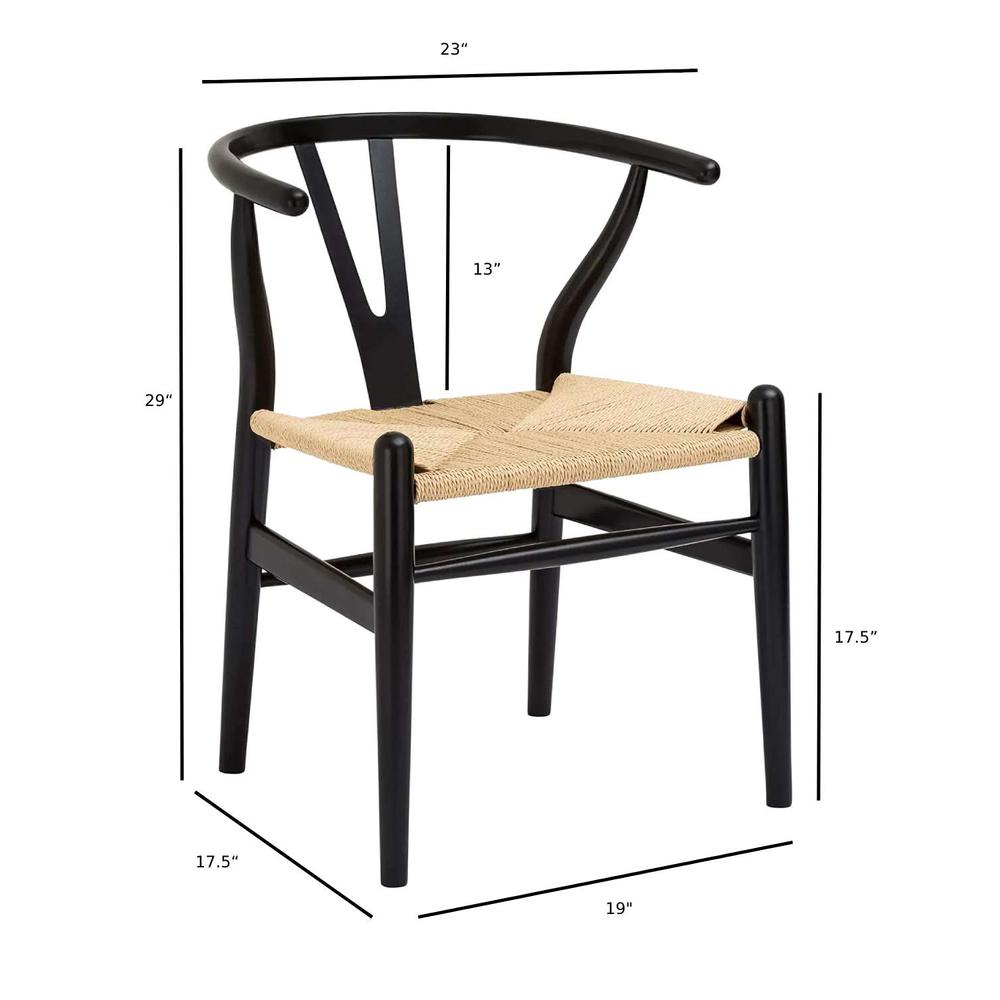 Wishbone Wood Chair Black - Set of 2. Picture 6