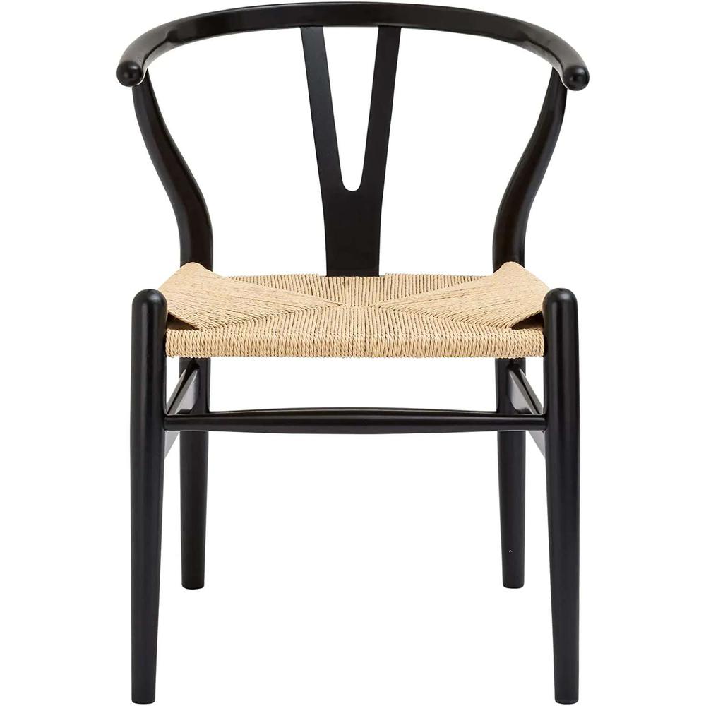 Wishbone Wood Chair Black - Set of 2. Picture 2
