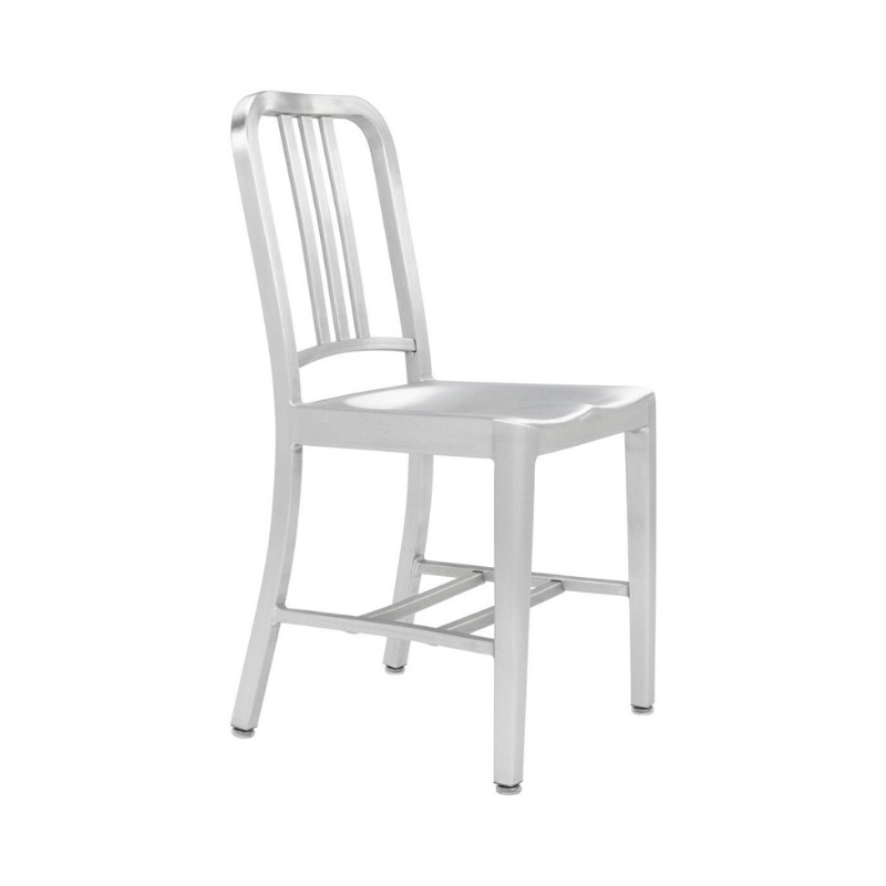 Modern Side Dining Chair Aluminum Chair Cafe Chair - Set of 2, Aluminum. Picture 2