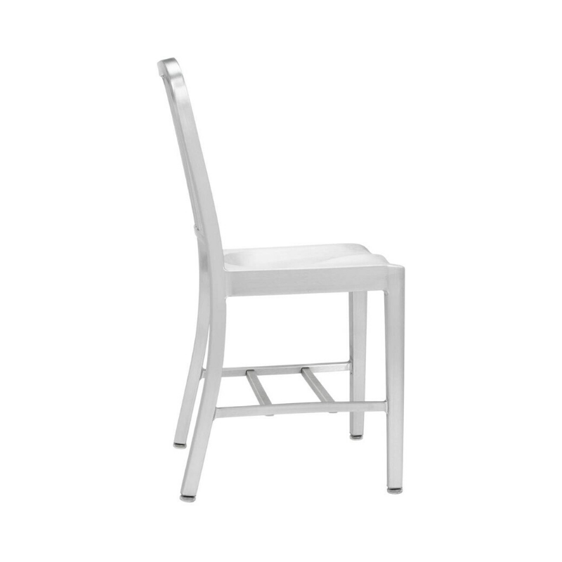 Modern Side Dining Chair Aluminum Chair Cafe Chair - Set of 2, Aluminum. Picture 3