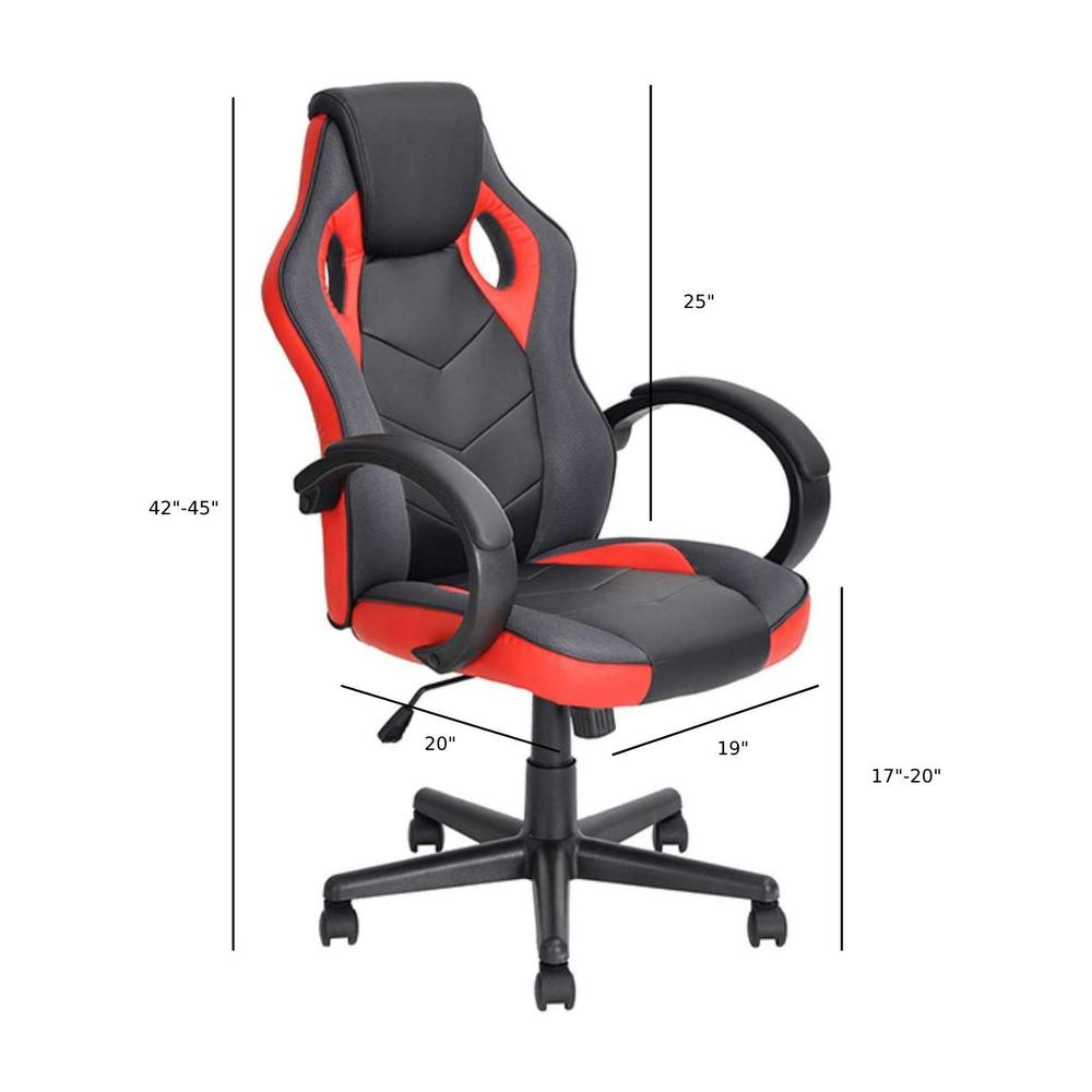 Ergonomic Racing Game Chair with Tilt and Armrest - Red. Picture 5