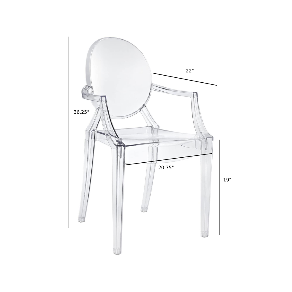 Acrylic Louis Ghost Armchair, Clear - Set of 2. Picture 2