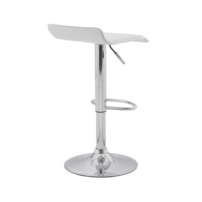 Bar Stool Faux Leather Air Lift Adjustable Height - White, Set of 2. Picture 3