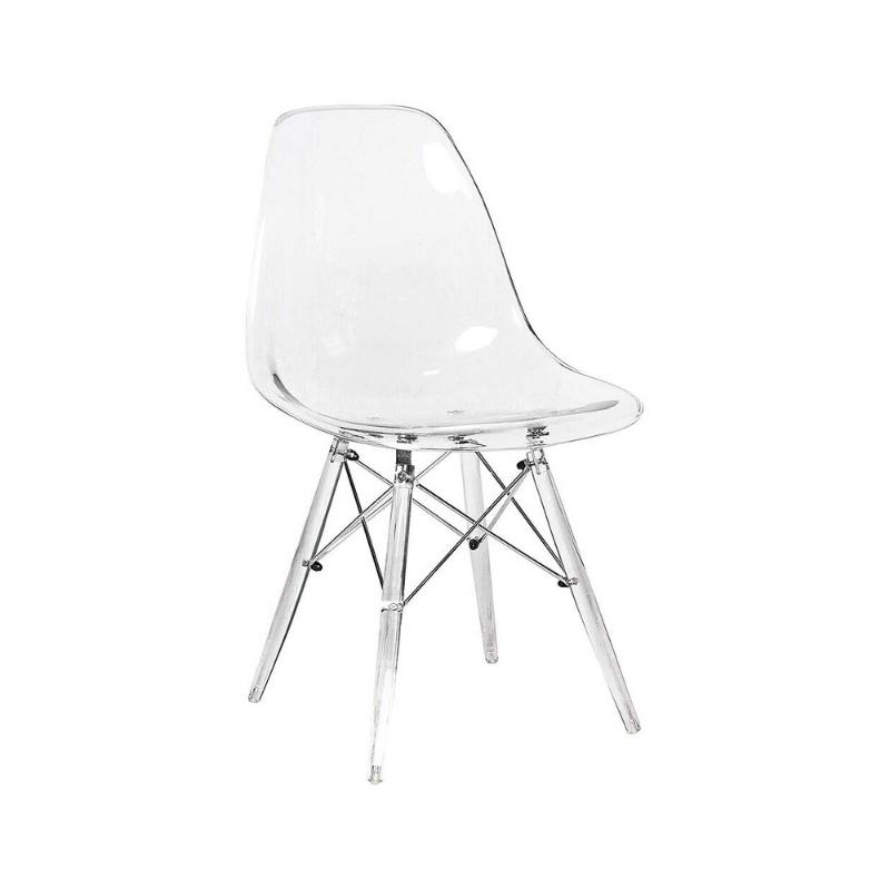 Transparent Clear Legs Eiffel Style Dining, Side Chair - Set of 2. Picture 1