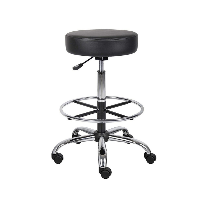 Caressoft Drafting Stool with Footring - Black. Picture 1