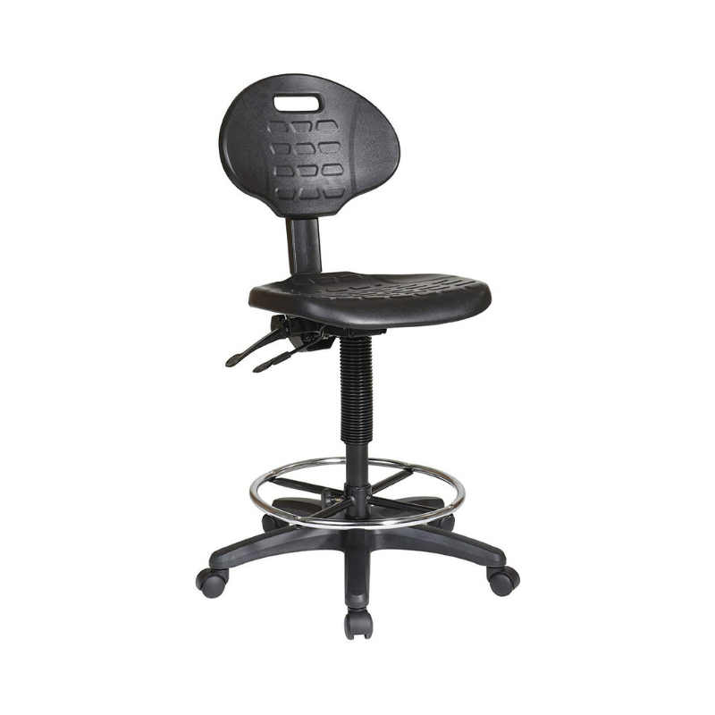 Durable Urethane Ergonomic Drafting Chair with Adjustable Footrest. Picture 1