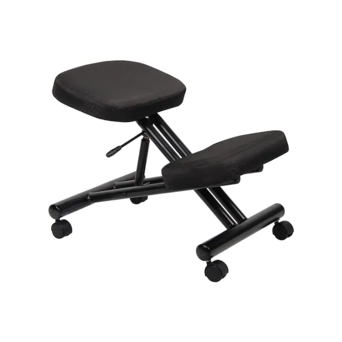 Ergonomic Kneeling Chair Steel frame Knee Stool in Black Fabric. Picture 1