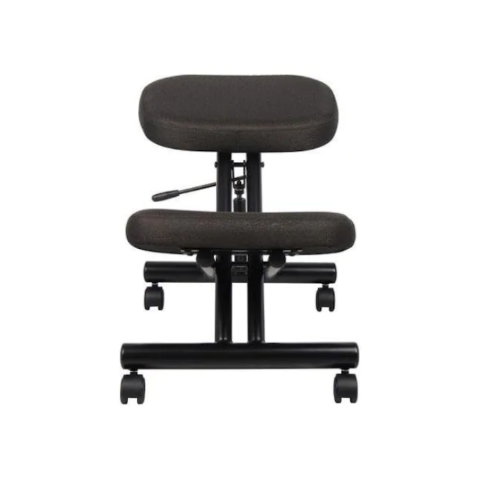 Ergonomic Kneeling Chair Steel frame Knee Stool in Black Fabric. Picture 3