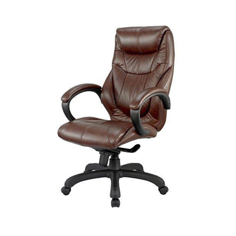 Real Leather High Back Executive Chair - Chocolate Brown. Picture 1