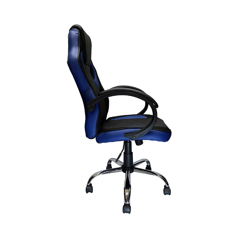 Ergonomic Racing Game Chair with Tilt and Armrest - Blue. Picture 3