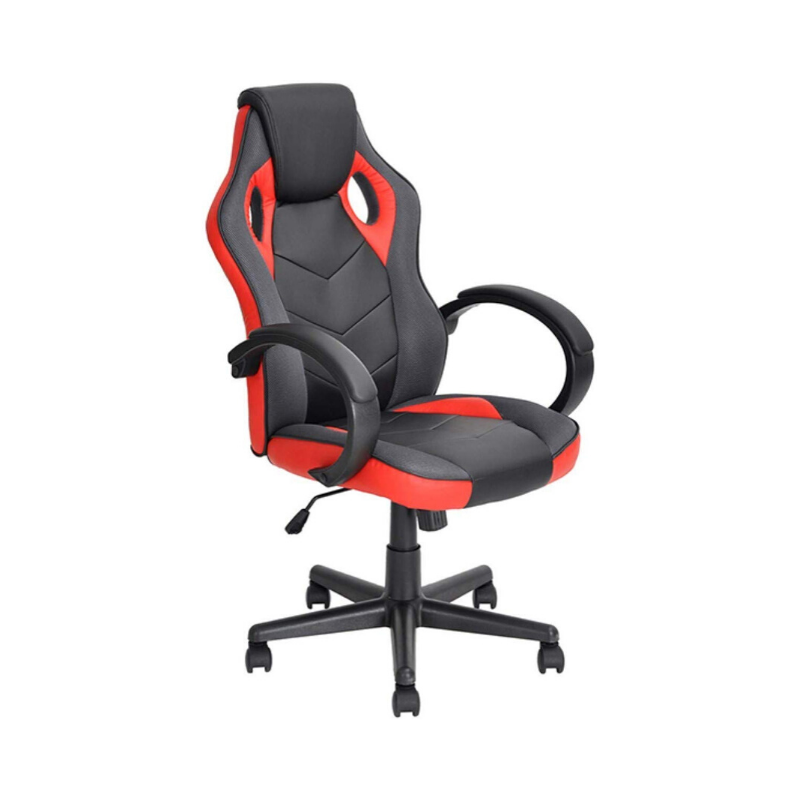 Ergonomic Racing Game Chair with Tilt and Armrest - Red. Picture 1