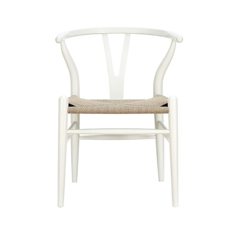 Wishbone Wood Chair White - Set of 1. Picture 1