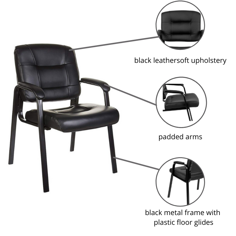 Leatherette Guest Reception Chair With Scratch Resistant Arms. Picture 9