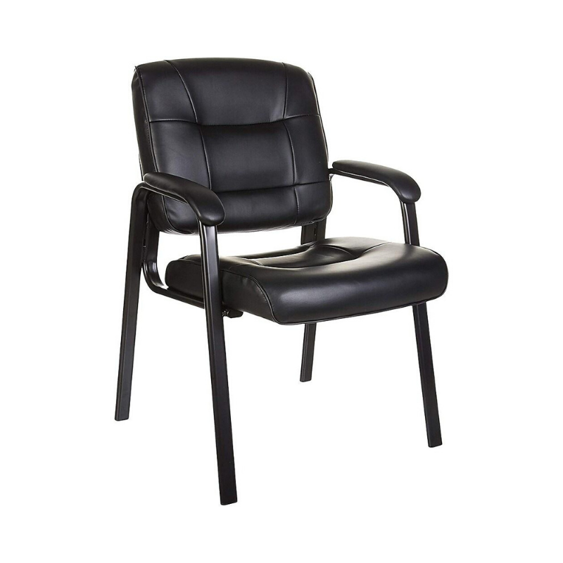 Leatherette Guest Reception Chair With Scratch Resistant Arms. Picture 1
