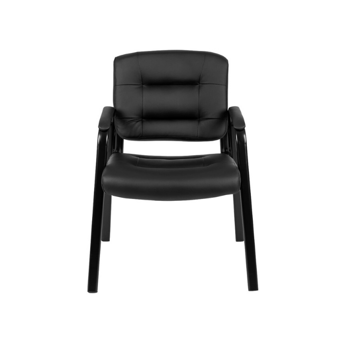 Leatherette Guest Reception Chair With Scratch Resistant Arms. Picture 4