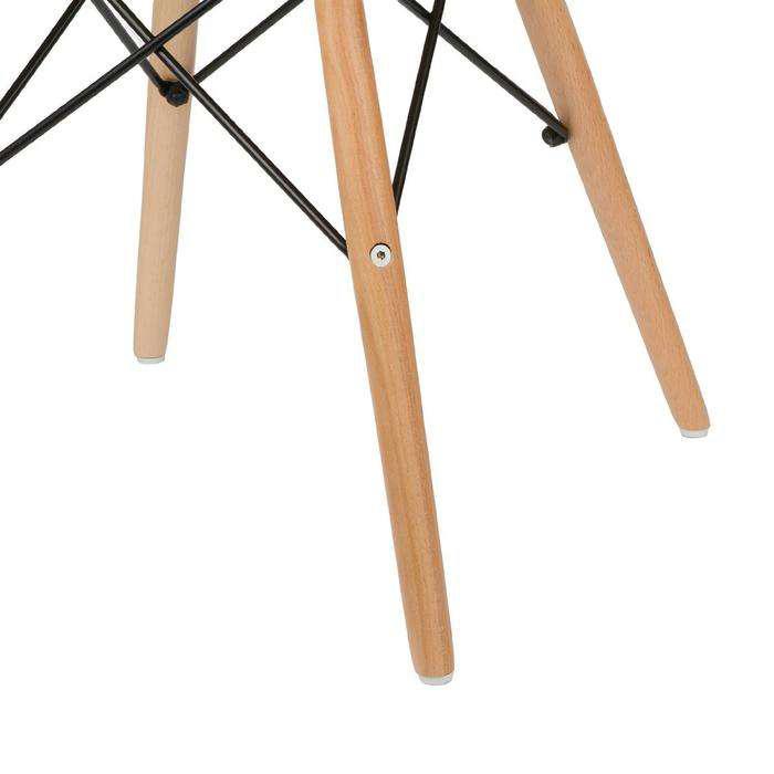 Eiffel Dining Room Chair with Natural Wood Legs, Black - Set of 4. Picture 2