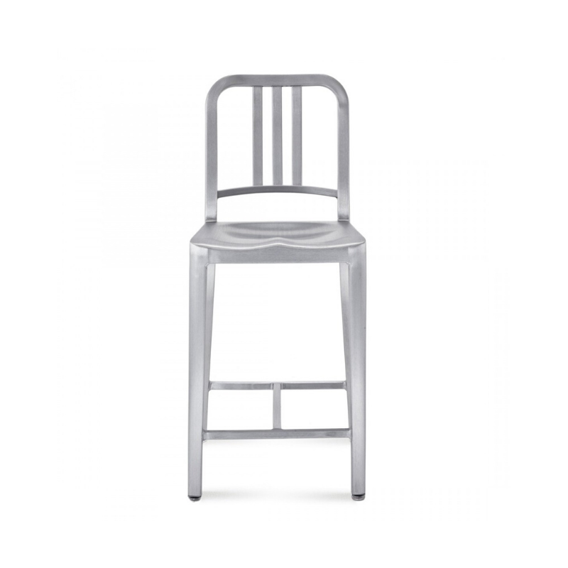 Navy Style Stool Counter Height - Set of 1, Aluminum. Picture 2