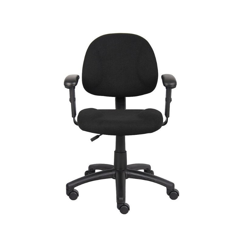 Task Chair Black Computer Desk Chair Office Chair with Adjustable T Arms. Picture 2