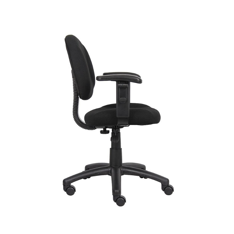 Task Chair Black Computer Desk Chair Office Chair with Adjustable T Arms. Picture 3