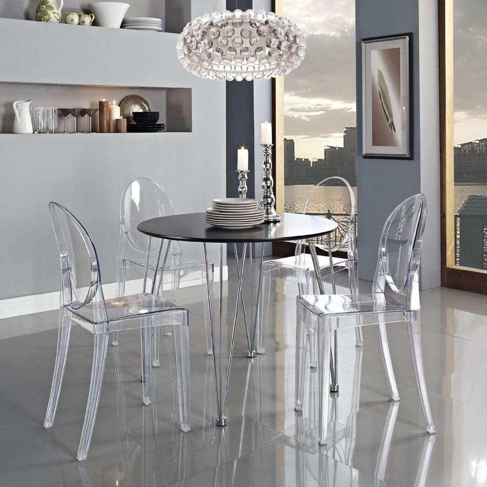 Acrylic Louis Ghost Side Chair, Clear - Set of 4. Picture 6