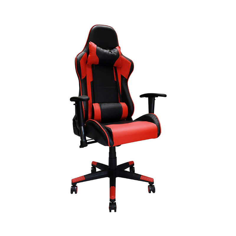 Ergonomic Racing Gaming Chair with Head Cushions and Adjustable Armrest - Red. Picture 1