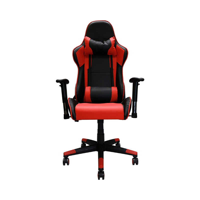 Ergonomic Racing Gaming Chair with Head Cushions and Adjustable Armrest - Red. Picture 2
