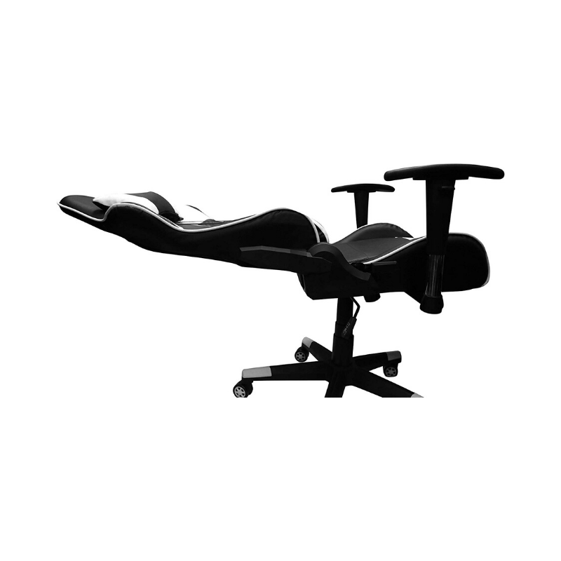 Ergonomic Racing Gaming Chair with Head Cushions and Adjustable Armrest - White. Picture 4