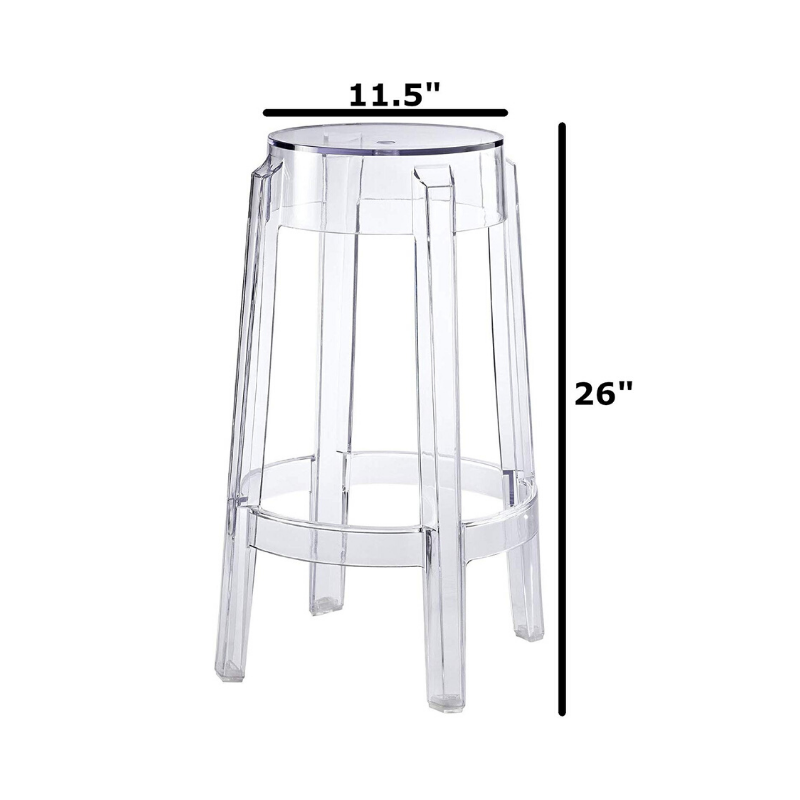 Ghost Transparent Backless Counter Stool. Picture 3