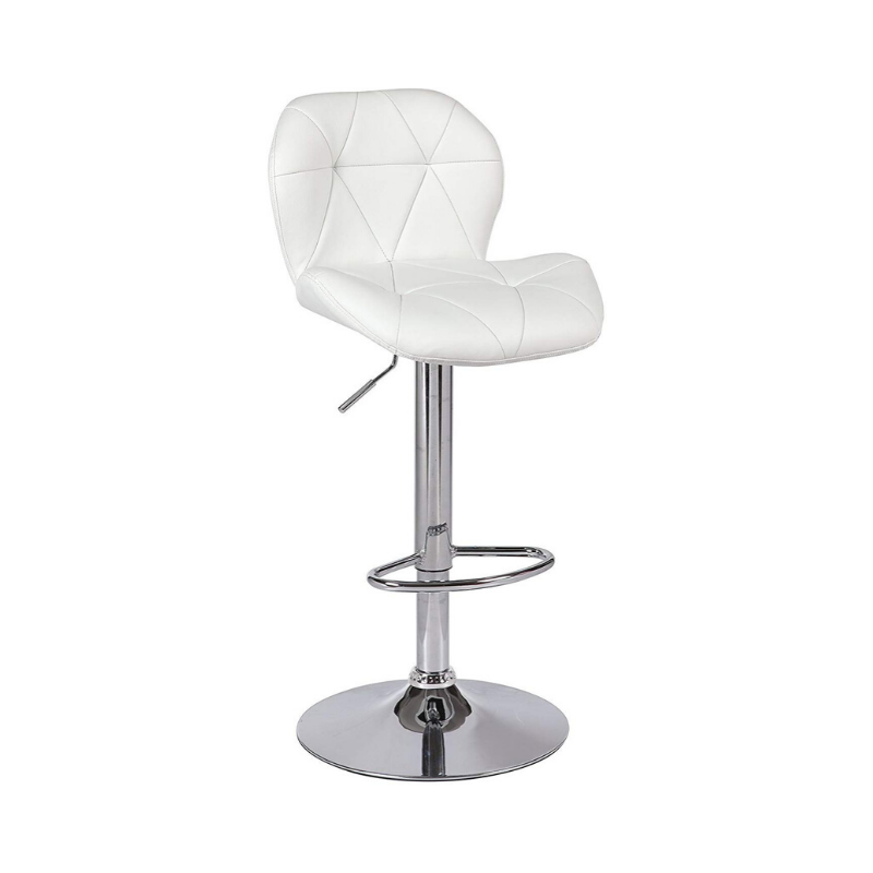 Tripatch Modern PU Height Adjustable Dining Bar Stool - White, Set of 1. Picture 1