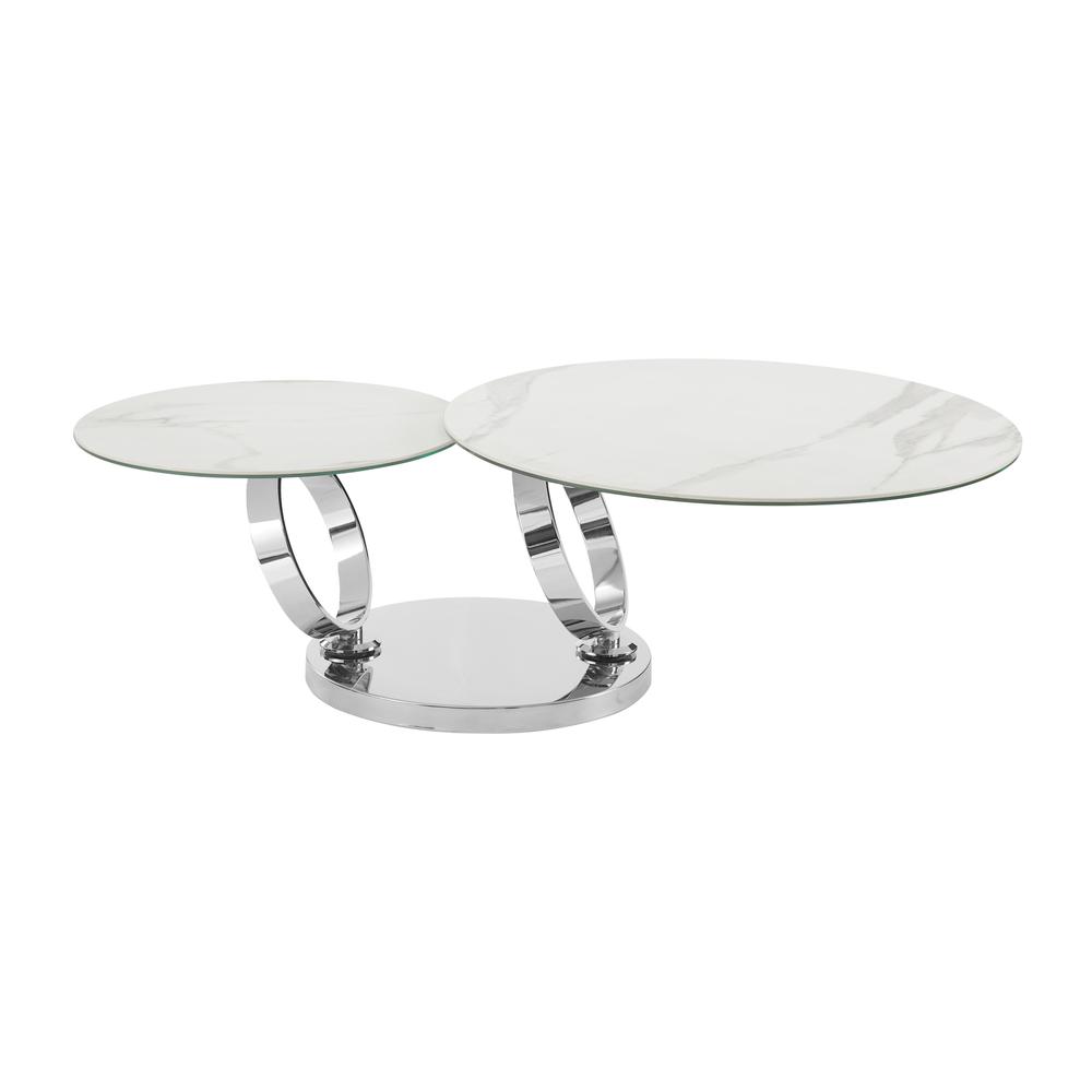 Satellite round extendable swivel coffee table in clear glass.. Picture 6