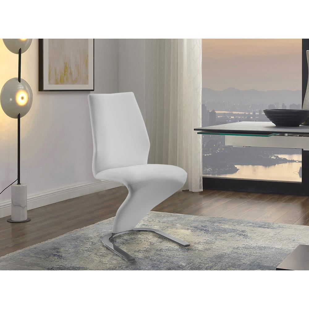 Boulevard Set of 2 dining chair in white pu leather.. Picture 6