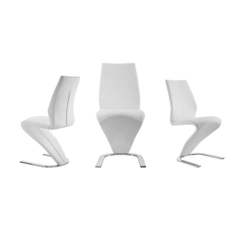 Boulevard Set of 2 dining chair in white pu leather.. Picture 3