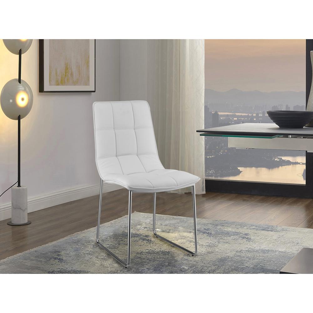 Leandro dining chair in white pu leather.. Picture 3