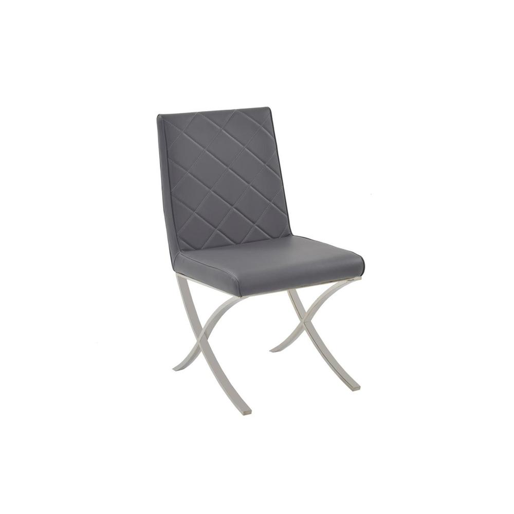 Loft Set of 2 dining chair in gray pu leather.. Picture 2