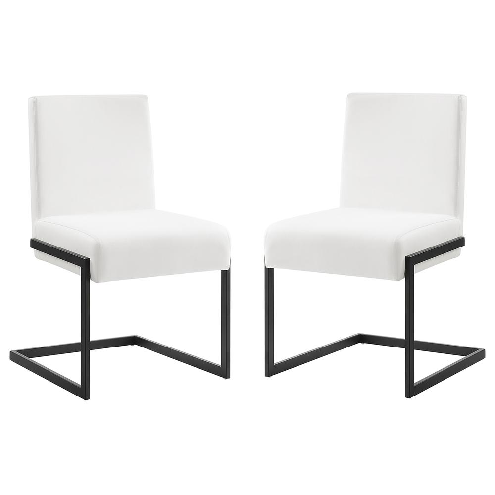 Fontana Set of 2 dining chair in white pu leather.. Picture 1