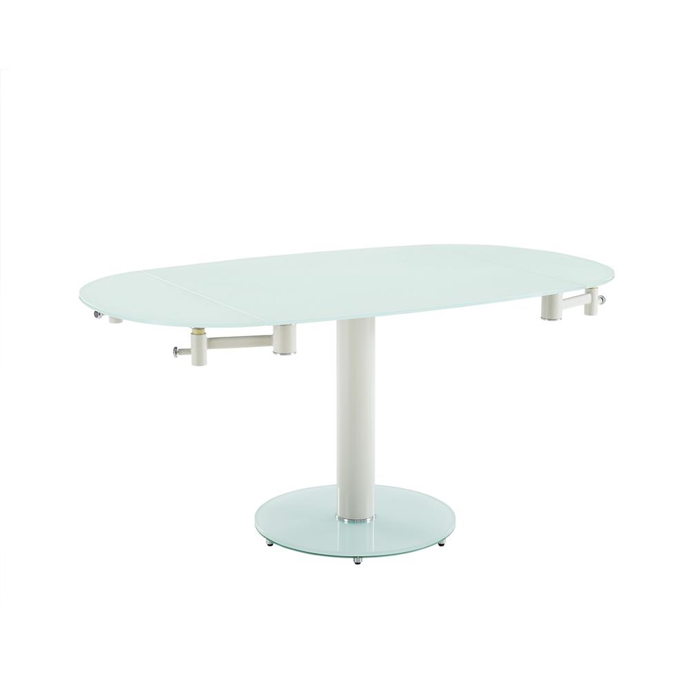 Thao manual dining table with white base and white top.. Picture 1