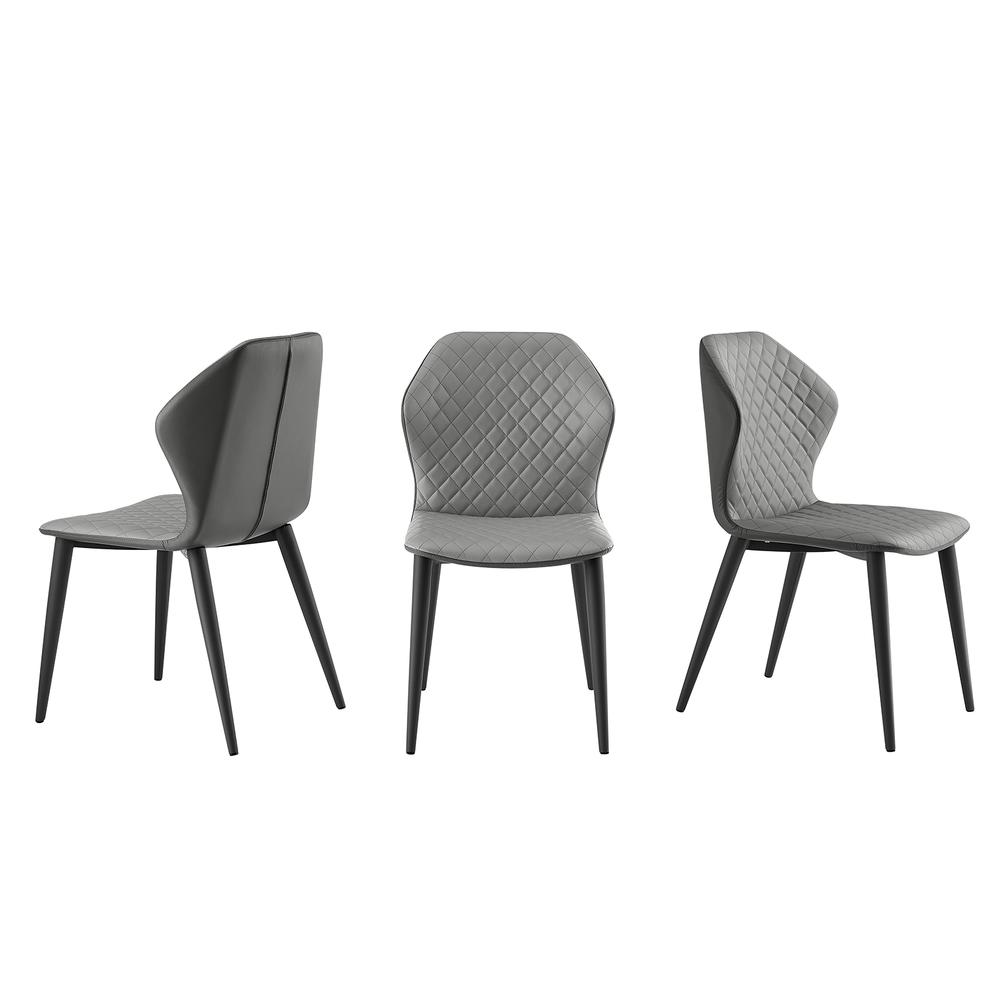 Olivia dining chair in gray pu leather.. Picture 4