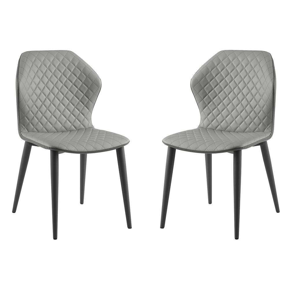 Olivia dining chair in gray pu leather.. Picture 1