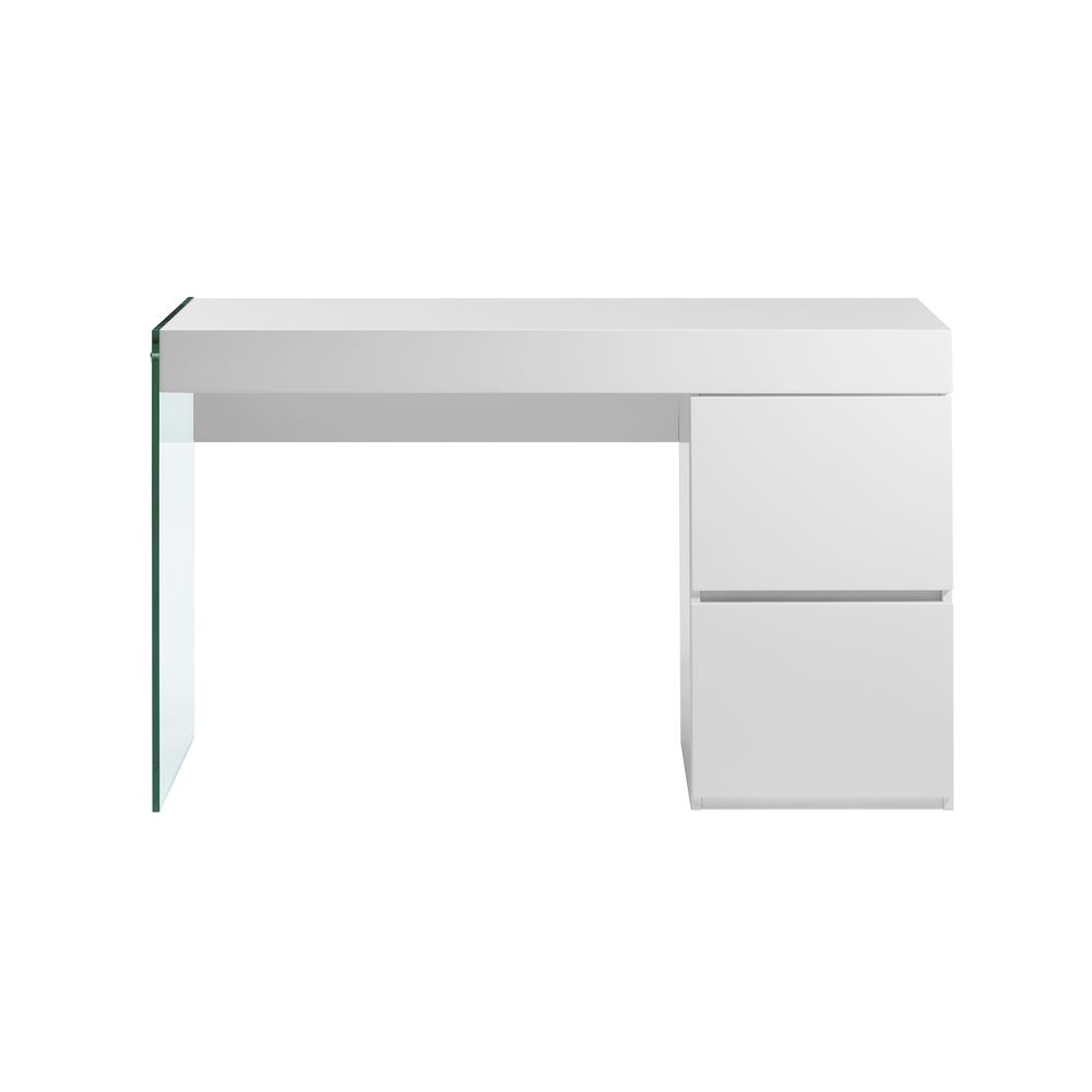 Il Vetro office desk in white high gloss with storage.. Picture 1